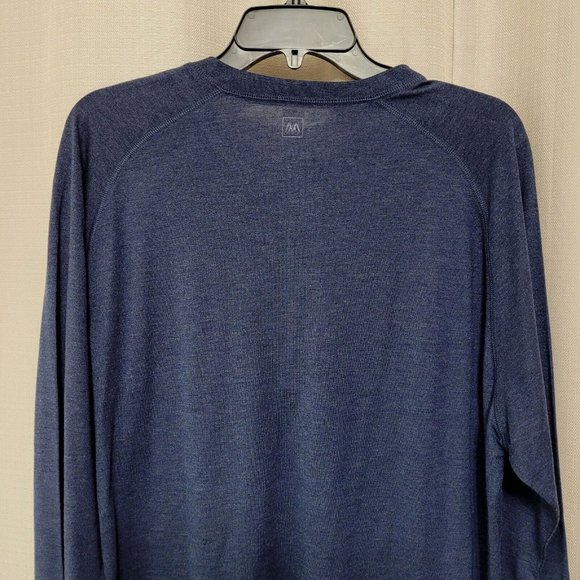 Mizzen + Main Easy Knit Henley Shirt Men's Size XL Navy Blue Heather NWT - Picture 4 of 7
